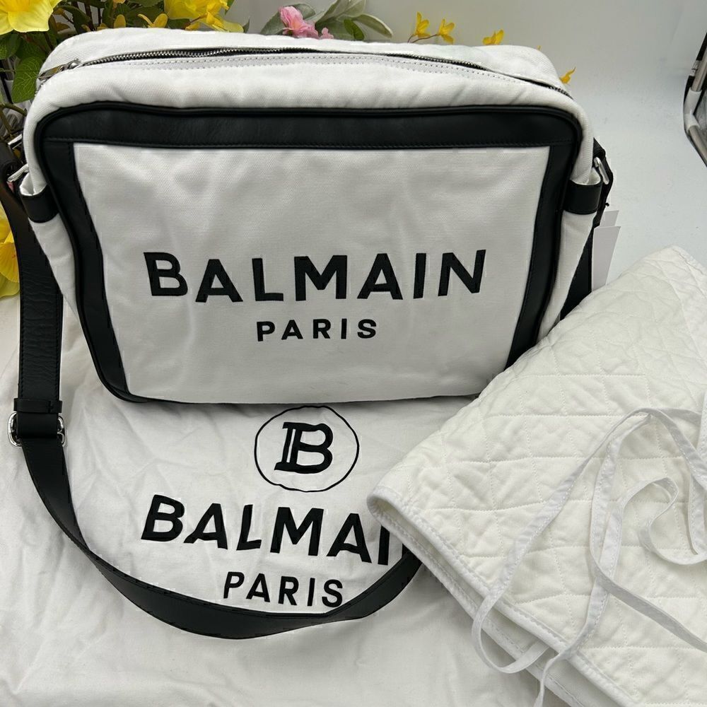 SOLD!!!!!!!!!!     Women’s Balmain logo, print diaper bag made in Italy